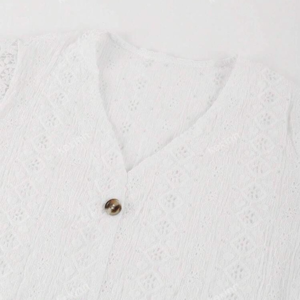 New White Lace short sleeve Top - Picture 6 of 7